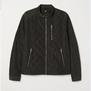 H&M Quilted moto jacket in black. Size XS